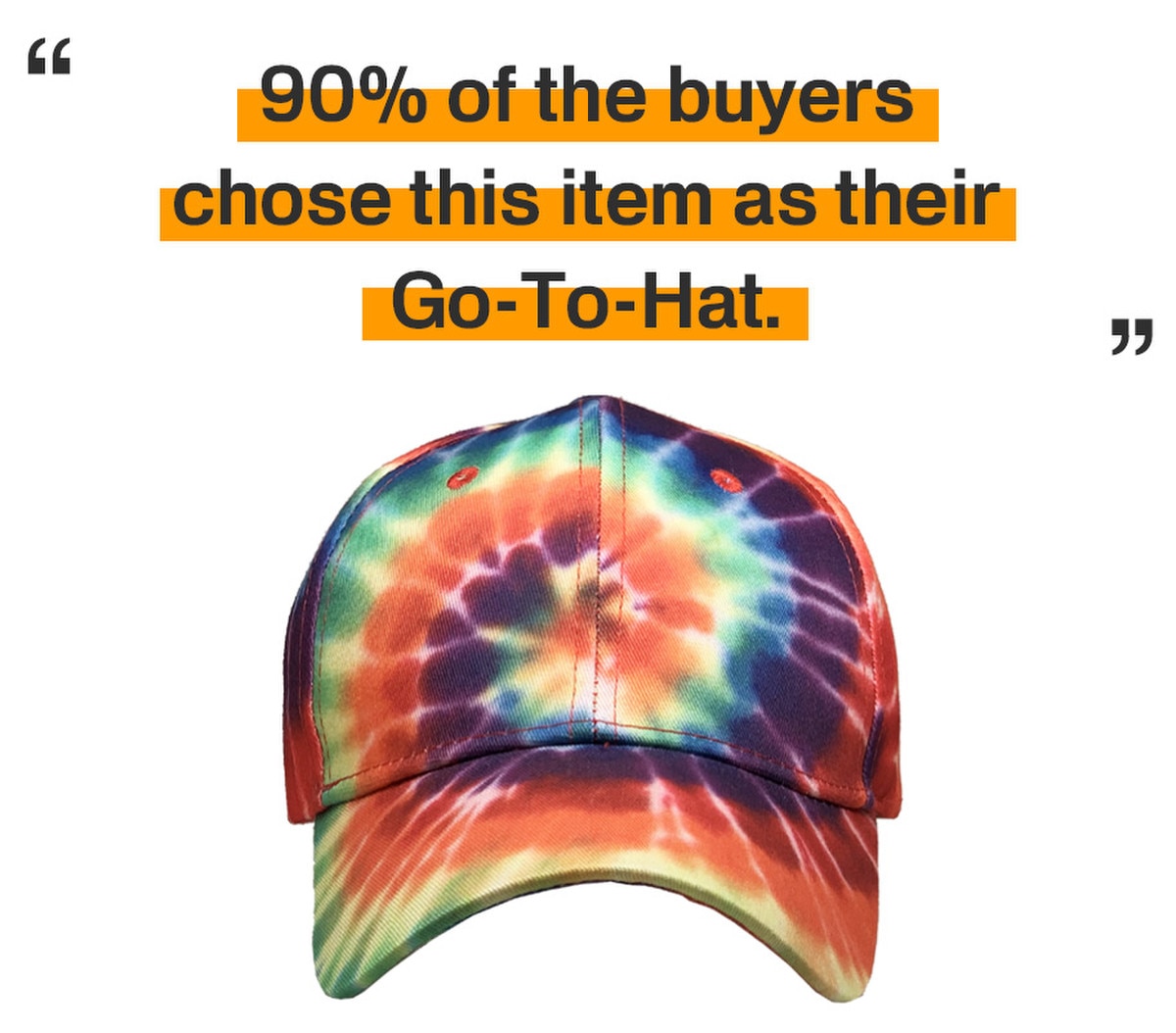 Tiedye Low Profile Baseball Caps Front View